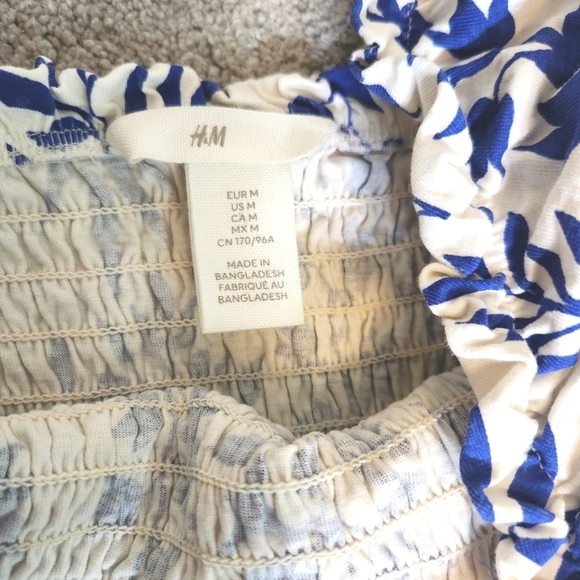 Milkmaid Coquette Girl Puff Sleeve Print Midi Maxi Dress Smockey Stretchy Size M - Picture 12 of 13